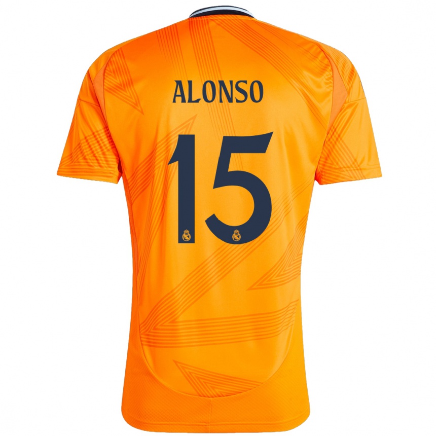 Vaikiškas Borja Alonso #15 Oranžinė Išvykos Marškinėliai 2024/25 T-Shirt