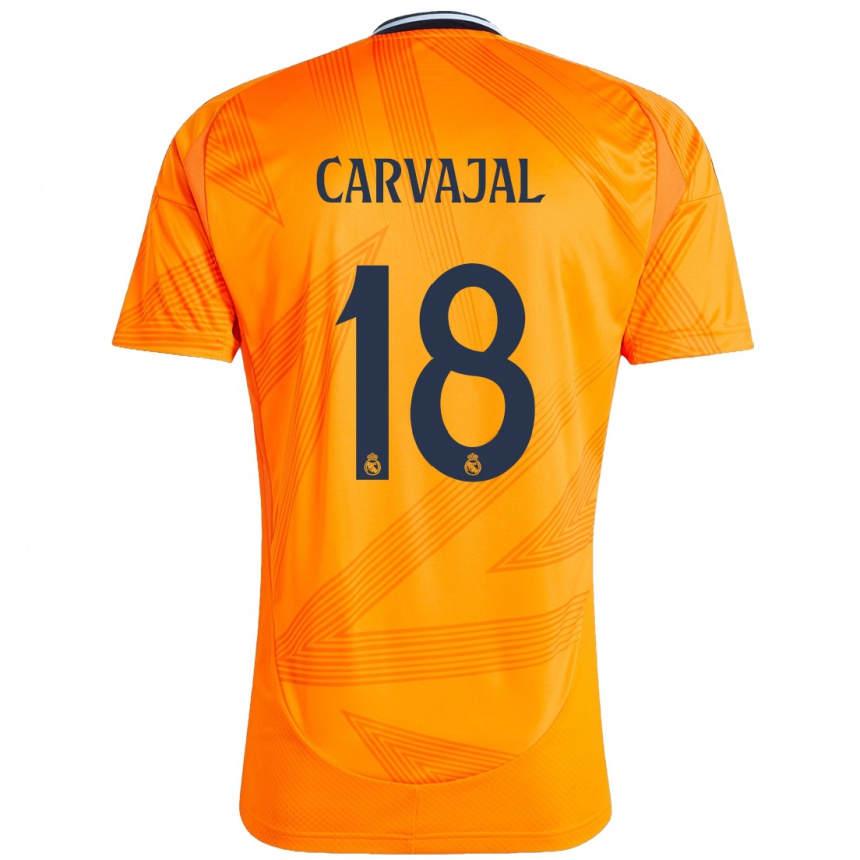 Vaikiškas Angel Carvajal #18 Oranžinė Išvykos Marškinėliai 2024/25 T-Shirt