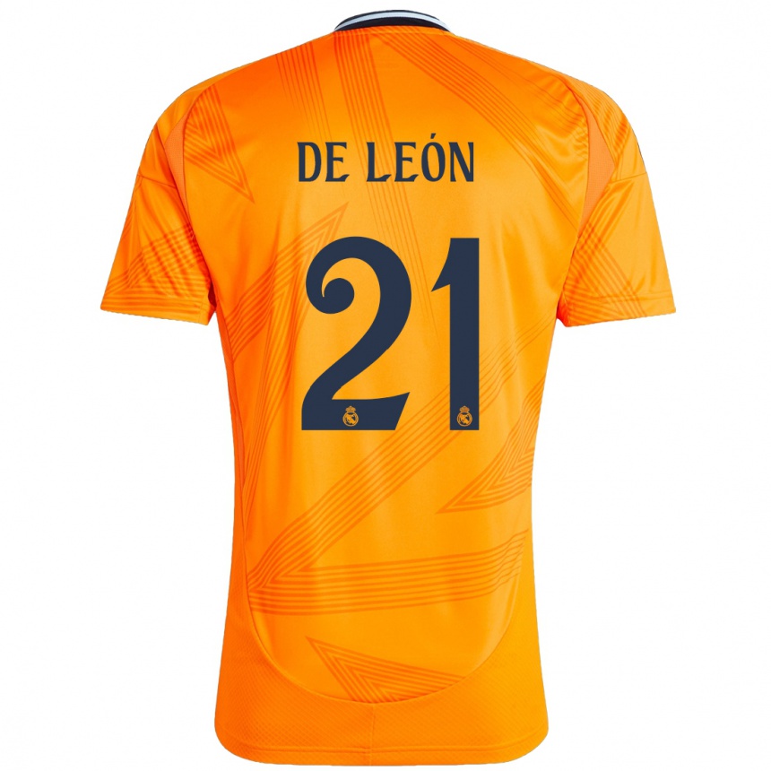 Vaikiškas Jeremy De León #21 Oranžinė Išvykos Marškinėliai 2024/25 T-Shirt