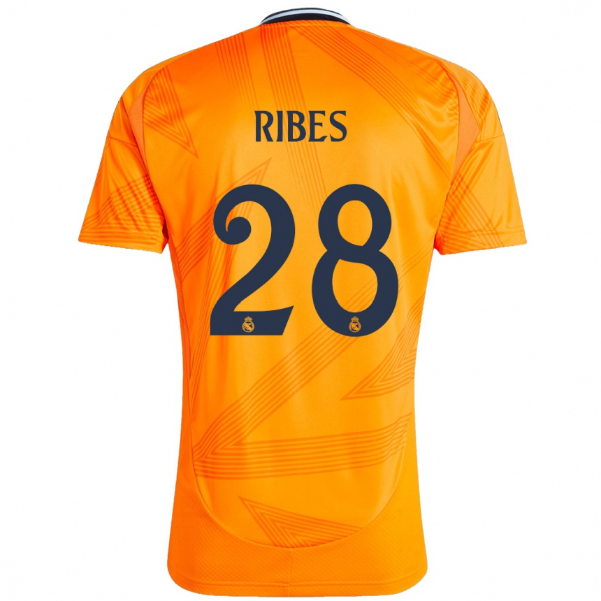 Vaikiškas Kike Ribes #28 Oranžinė Išvykos Marškinėliai 2024/25 T-Shirt