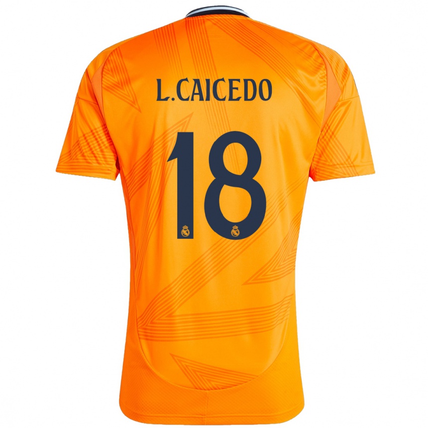 Vaikiškas Linda Caicedo #18 Oranžinė Išvykos Marškinėliai 2024/25 T-Shirt