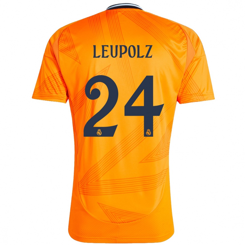 Vaikiškas Melanie Leupolz #24 Oranžinė Išvykos Marškinėliai 2024/25 T-Shirt