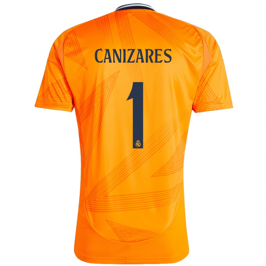 Vaikiškas Lucas Cañizares #1 Oranžinė Išvykos Marškinėliai 2024/25 T-Shirt