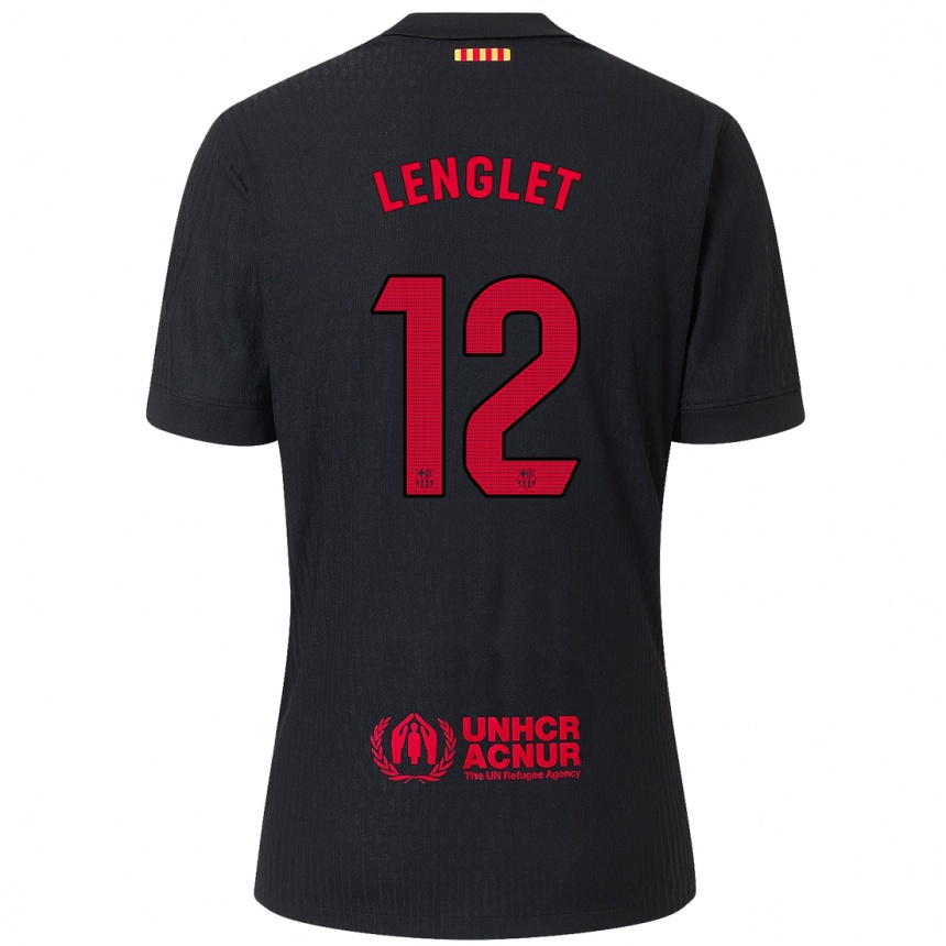 Vaikiškas Clement Lenglet #12 Juoda Raudona Išvykos Marškinėliai 2024/25 T-Shirt