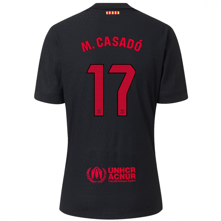 Vaikiškas Marc Casado #17 Juoda Raudona Išvykos Marškinėliai 2024/25 T-Shirt