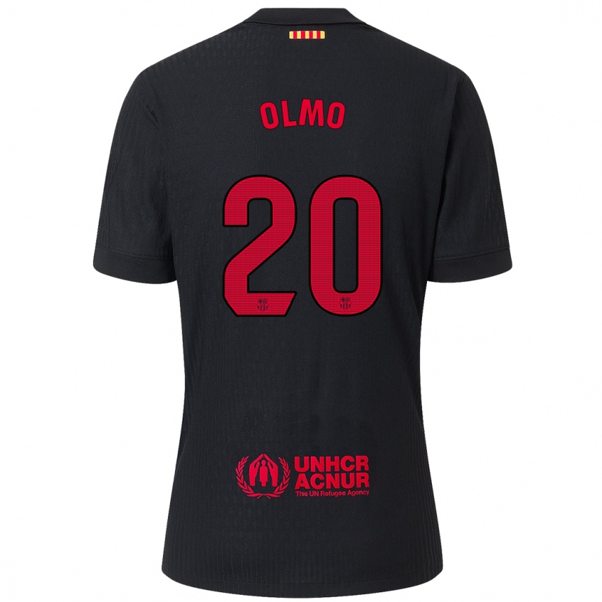 Vaikiškas Dani Olmo #20 Juoda Raudona Išvykos Marškinėliai 2024/25 T-Shirt