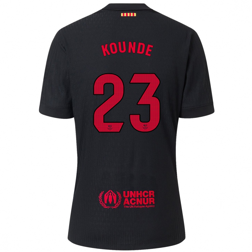 Vaikiškas Jules Kounde #23 Juoda Raudona Išvykos Marškinėliai 2024/25 T-Shirt