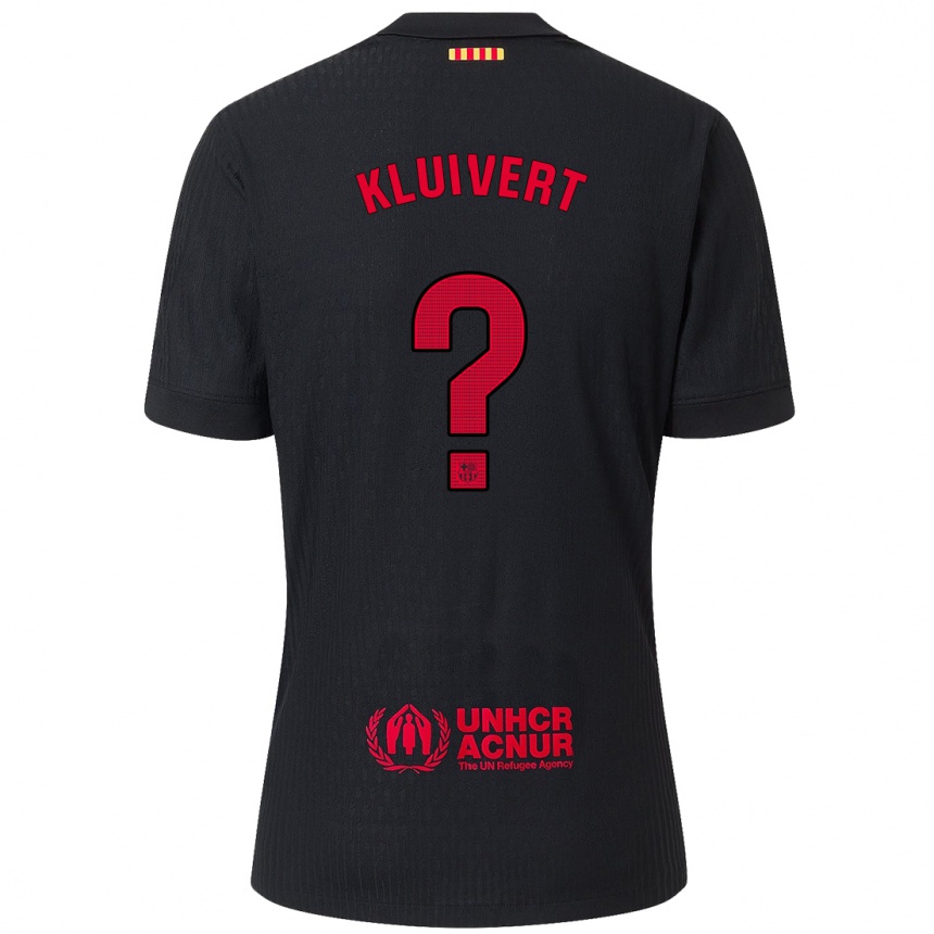 Vaikiškas Shane Kluivert #0 Juoda Raudona Išvykos Marškinėliai 2024/25 T-Shirt