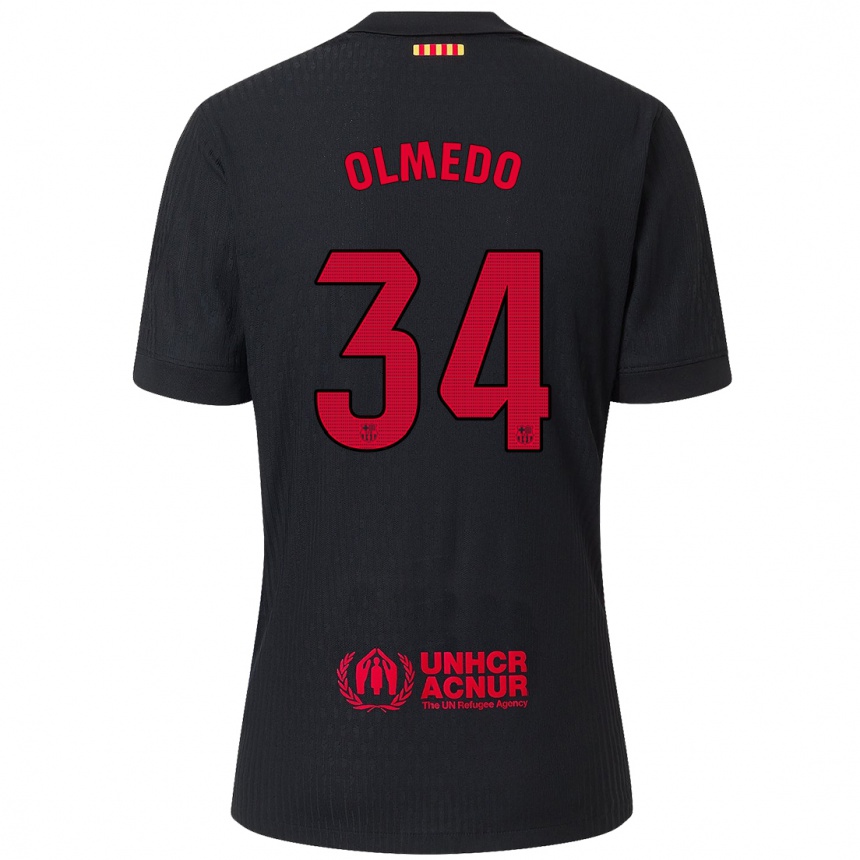 Vaikiškas Alexis Olmedo #34 Juoda Raudona Išvykos Marškinėliai 2024/25 T-Shirt