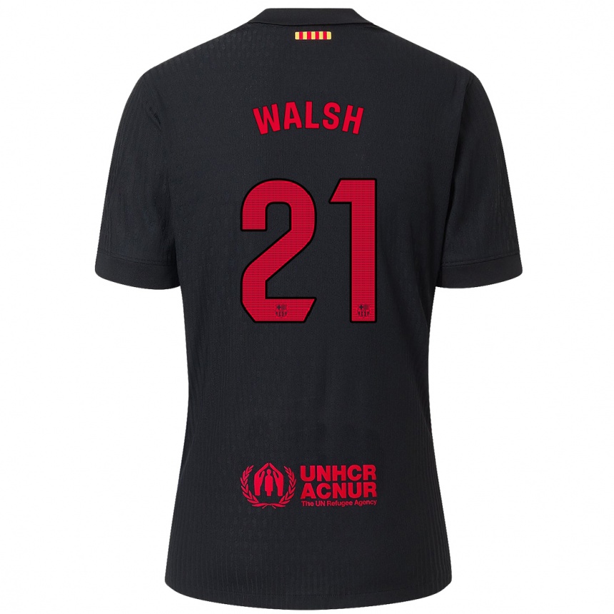 Vaikiškas Keira Walsh #21 Juoda Raudona Išvykos Marškinėliai 2024/25 T-Shirt