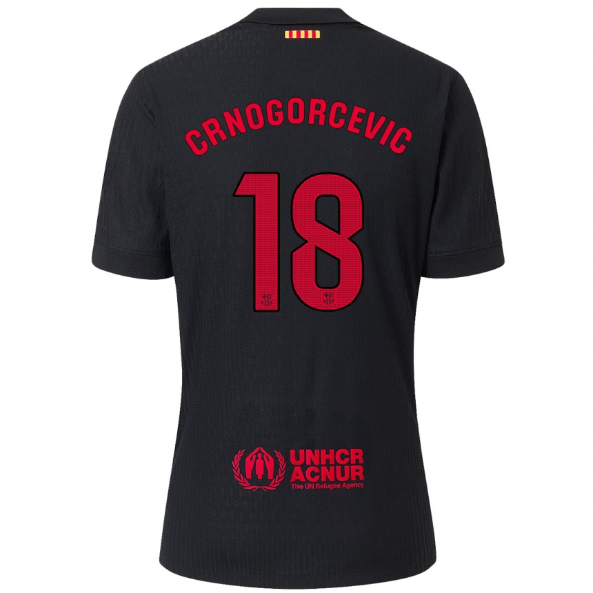 Vaikiškas Ana-Maria Crnogorcevic #18 Juoda Raudona Išvykos Marškinėliai 2024/25 T-Shirt