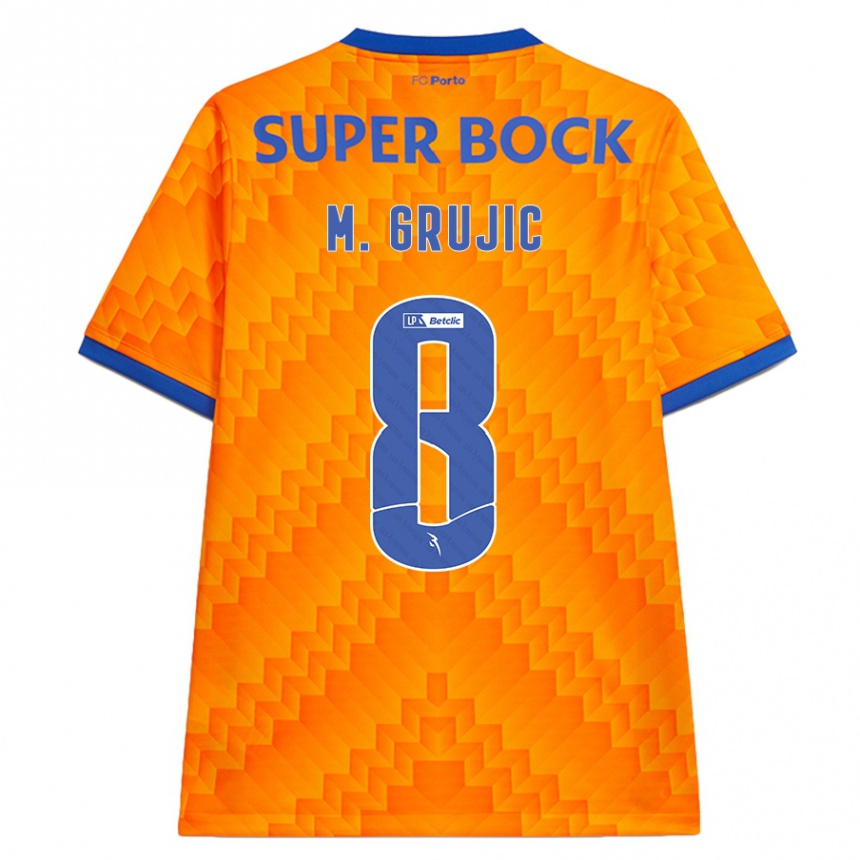 Vaikiškas Marko Grujic #8 Oranžinė Išvykos Marškinėliai 2024/25 T-Shirt