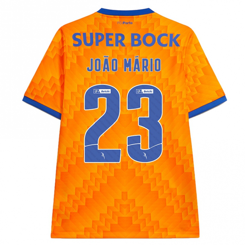 Vaikiškas João Mário #23 Oranžinė Išvykos Marškinėliai 2024/25 T-Shirt