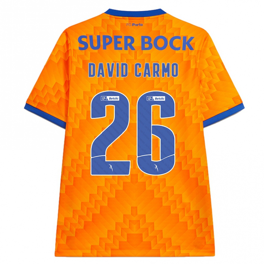 Vaikiškas David Carmo #26 Oranžinė Išvykos Marškinėliai 2024/25 T-Shirt