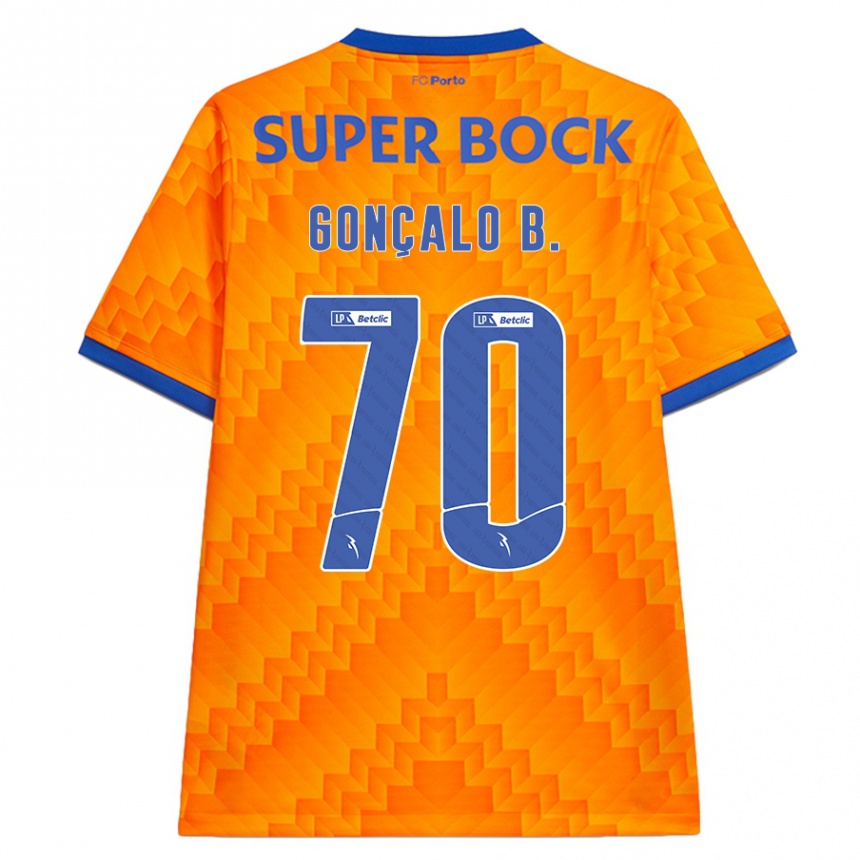 Vaikiškas Gonçalo Borges #70 Oranžinė Išvykos Marškinėliai 2024/25 T-Shirt