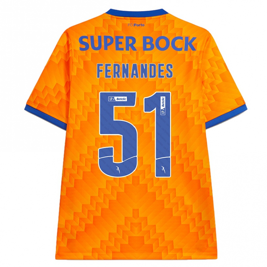 Vaikiškas Diogo Fernandes #51 Oranžinė Išvykos Marškinėliai 2024/25 T-Shirt