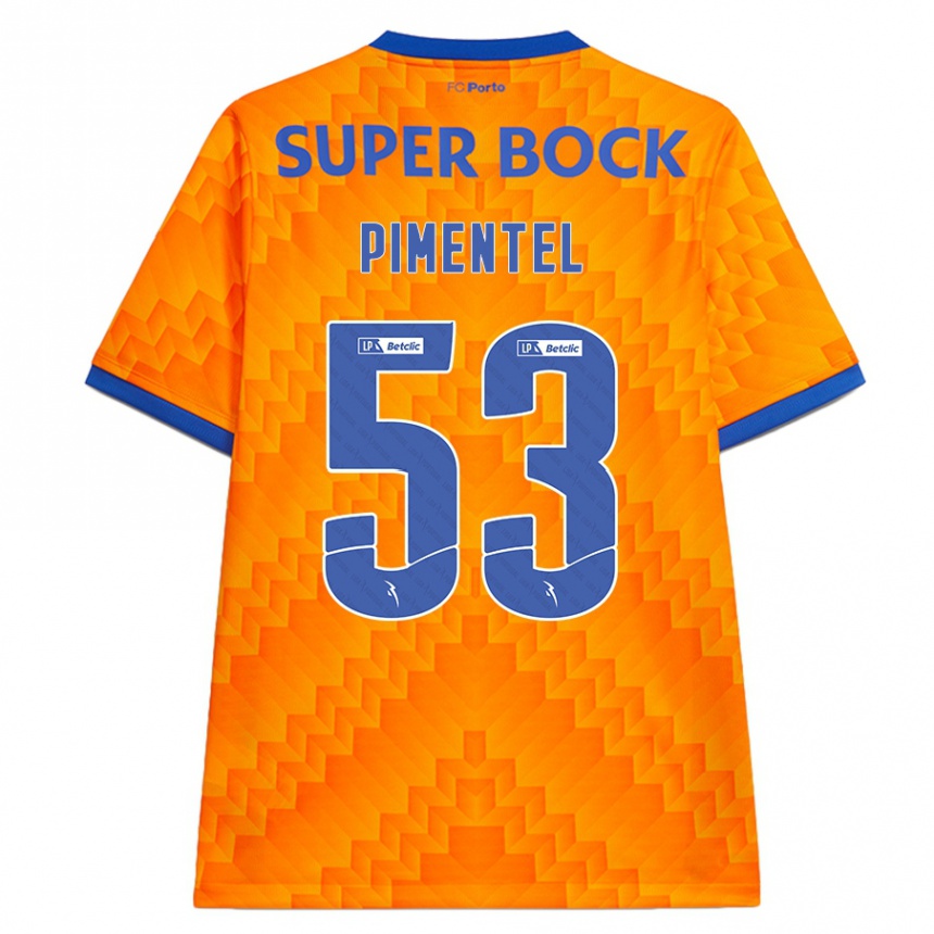 Vaikiškas Eric Pimentel #53 Oranžinė Išvykos Marškinėliai 2024/25 T-Shirt