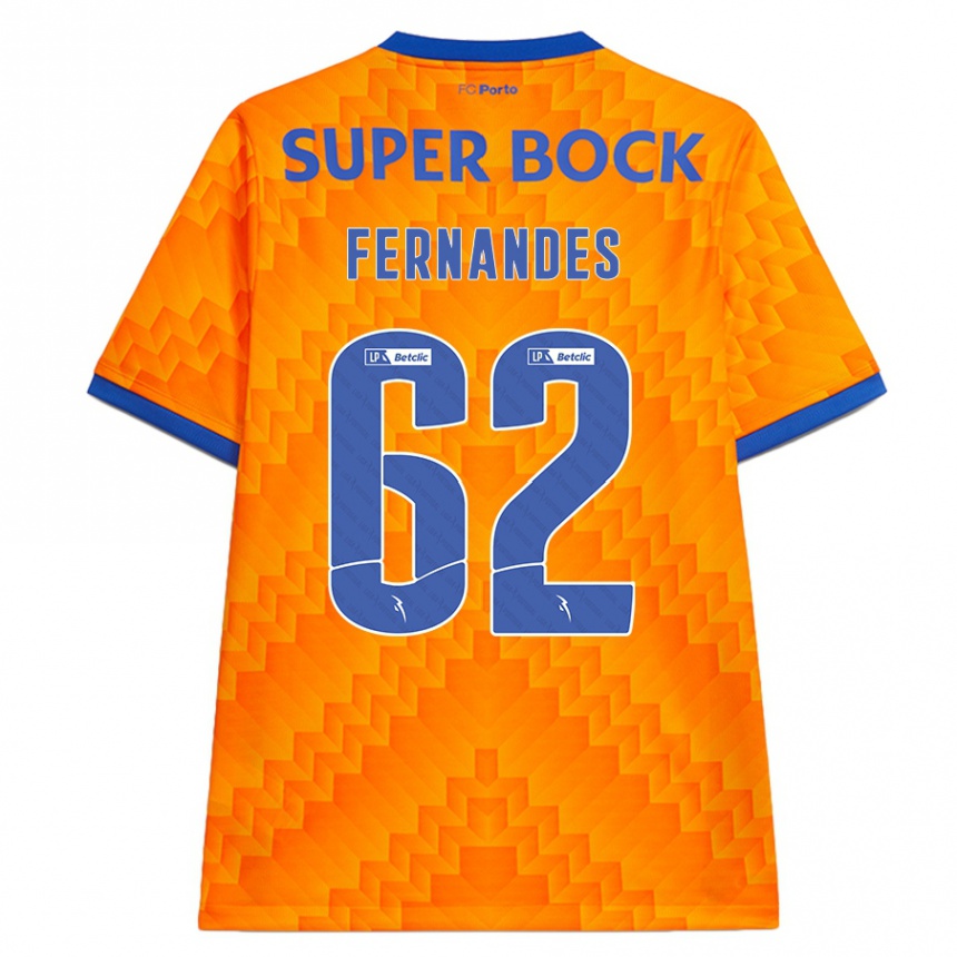 Vaikiškas Rodrigo Fernandes #62 Oranžinė Išvykos Marškinėliai 2024/25 T-Shirt