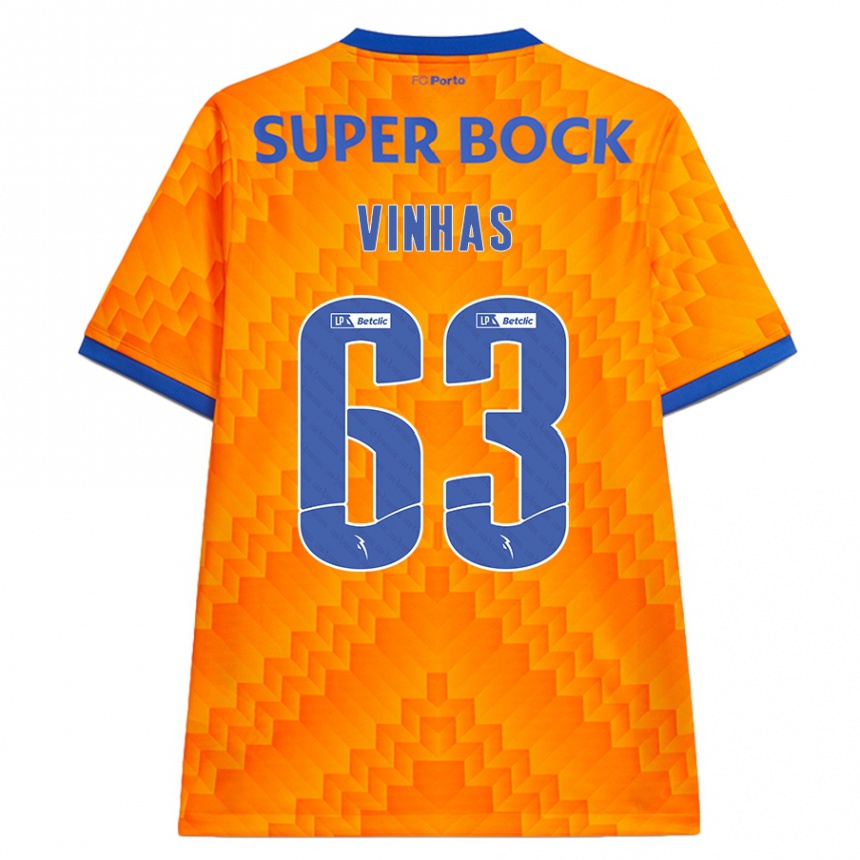 Vaikiškas David Vinhas #63 Oranžinė Išvykos Marškinėliai 2024/25 T-Shirt