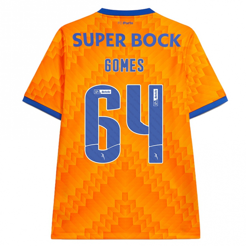 Vaikiškas Luís Gomes #64 Oranžinė Išvykos Marškinėliai 2024/25 T-Shirt