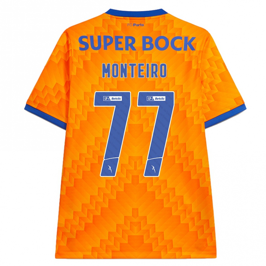 Vaikiškas Rui Monteiro #77 Oranžinė Išvykos Marškinėliai 2024/25 T-Shirt