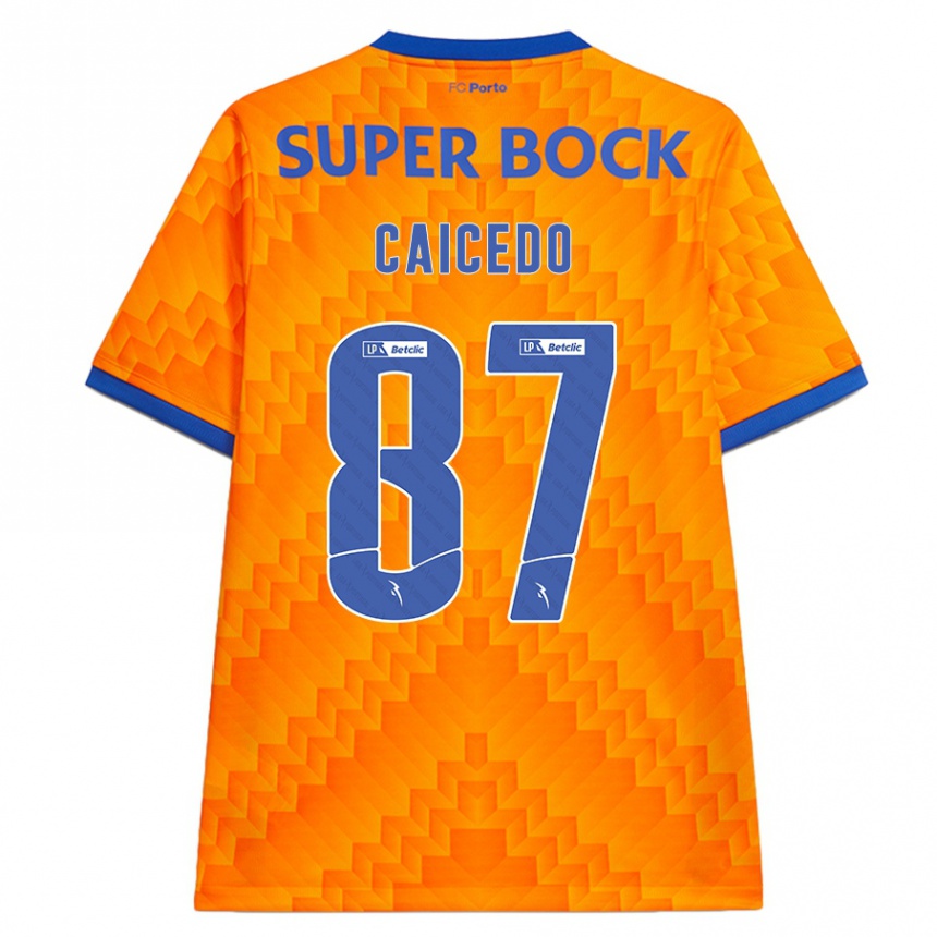 Vaikiškas Brayan Caicedo #87 Oranžinė Išvykos Marškinėliai 2024/25 T-Shirt