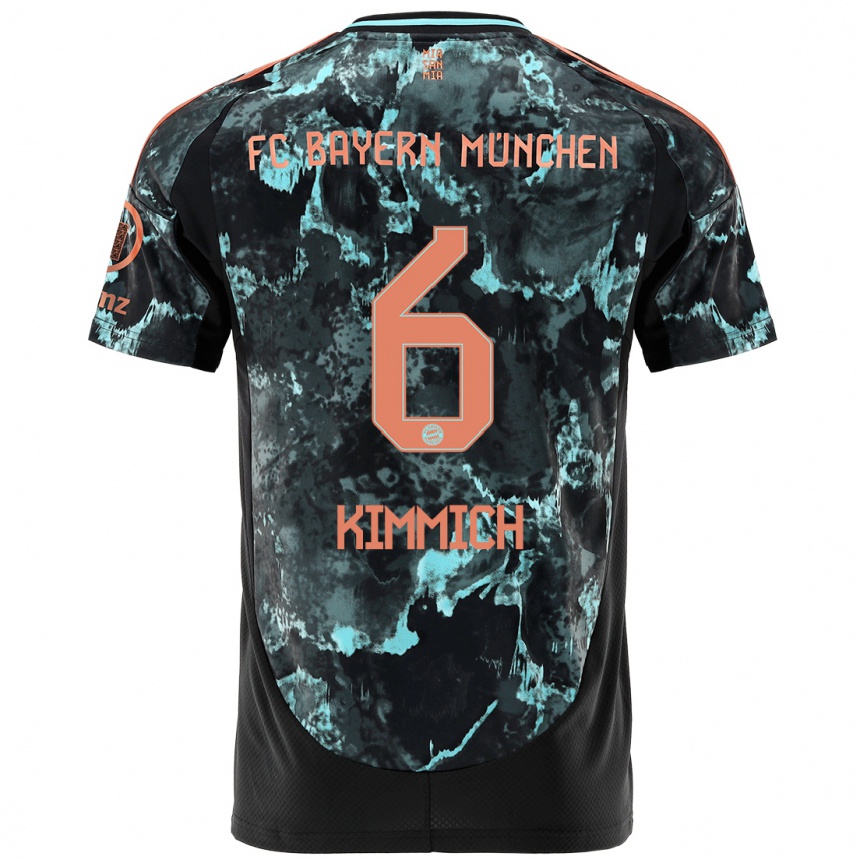 Vaikiškas Joshua Kimmich #6 Juoda Išvykos Marškinėliai 2024/25 T-Shirt