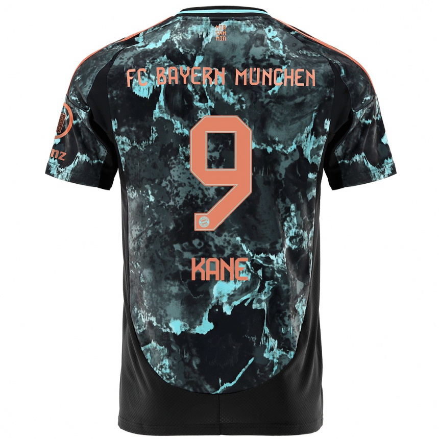 Vaikiškas Harry Kane #9 Juoda Išvykos Marškinėliai 2024/25 T-Shirt