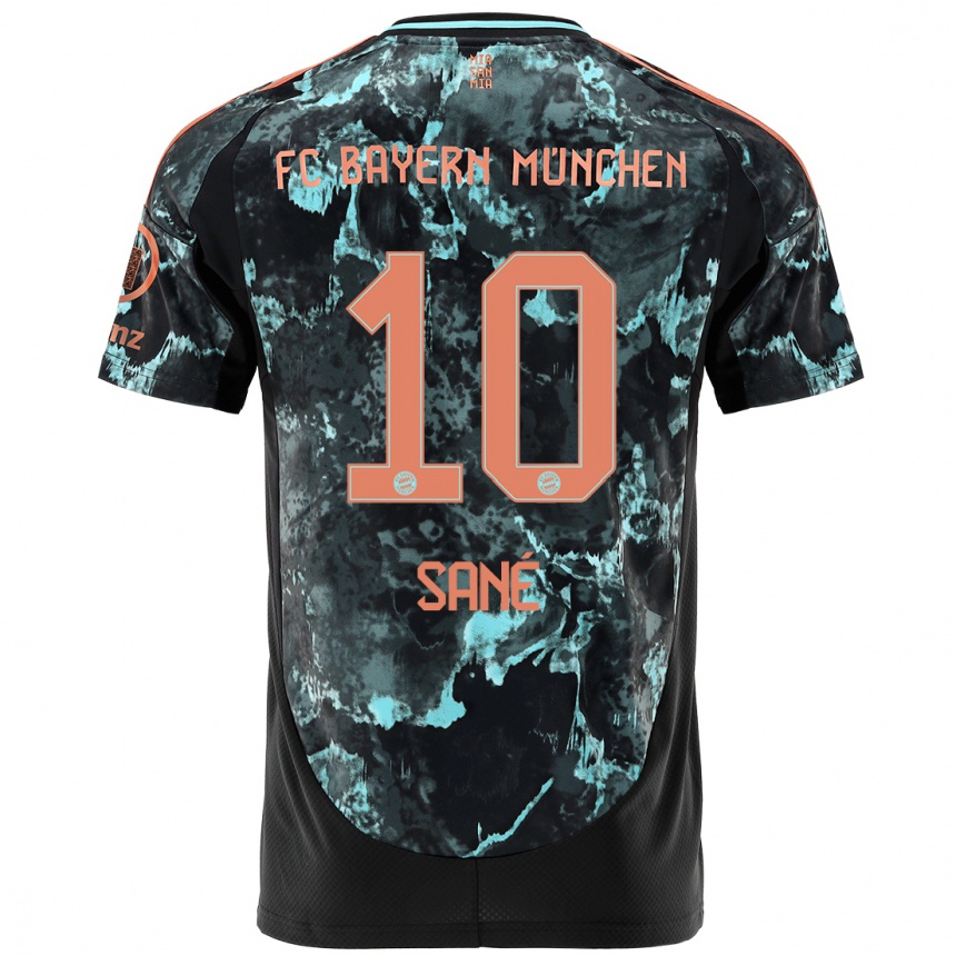 Vaikiškas Leroy Sane #10 Juoda Išvykos Marškinėliai 2024/25 T-Shirt