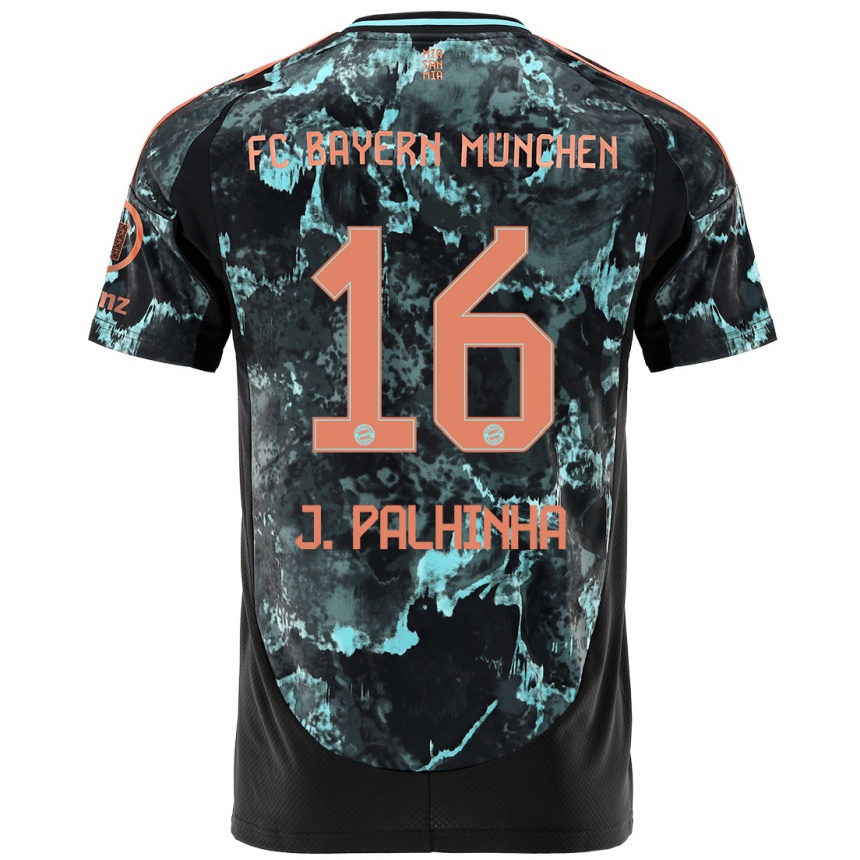 Vaikiškas João Palhinha #16 Juoda Išvykos Marškinėliai 2024/25 T-Shirt