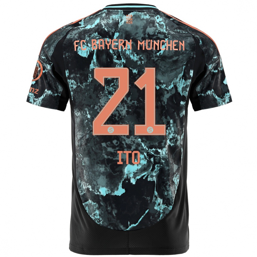 Vaikiškas Hiroki Ito #21 Juoda Išvykos Marškinėliai 2024/25 T-Shirt