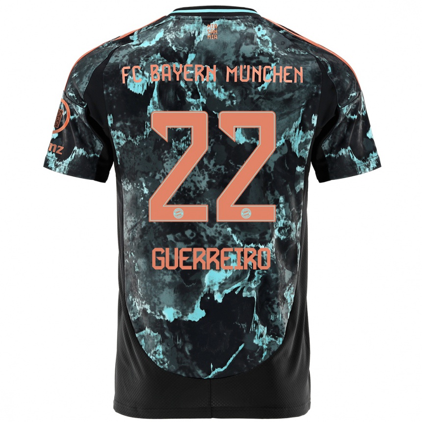 Vaikiškas Raphael Guerreiro #22 Juoda Išvykos Marškinėliai 2024/25 T-Shirt