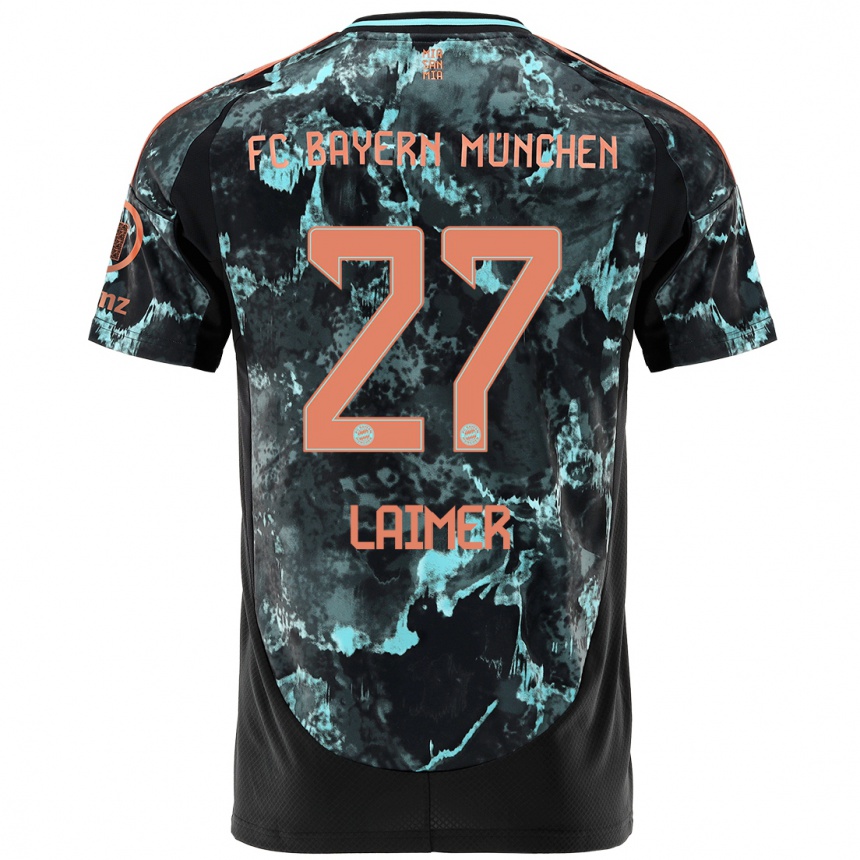 Vaikiškas Konrad Laimer #27 Juoda Išvykos Marškinėliai 2024/25 T-Shirt