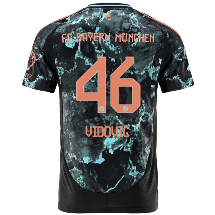 Vaikiškas Gabriel Vidovic #46 Juoda Išvykos Marškinėliai 2024/25 T-Shirt