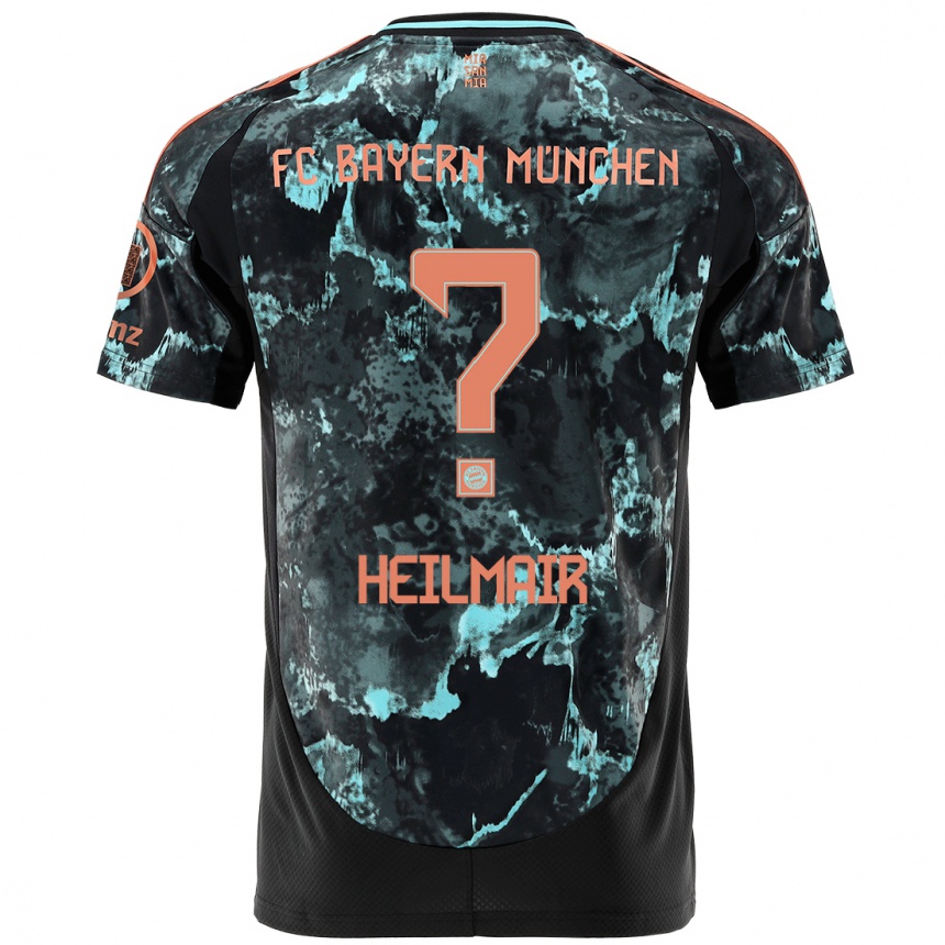 Vaikiškas Hannes Heilmair #0 Juoda Išvykos Marškinėliai 2024/25 T-Shirt