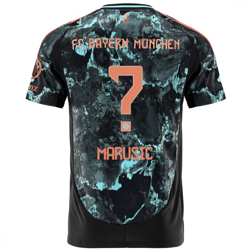 Vaikiškas Gabriel Marusic #0 Juoda Išvykos Marškinėliai 2024/25 T-Shirt