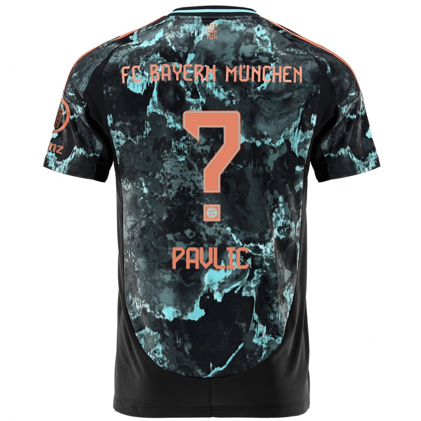 Vaikiškas Raphael Pavlic #0 Juoda Išvykos Marškinėliai 2024/25 T-Shirt