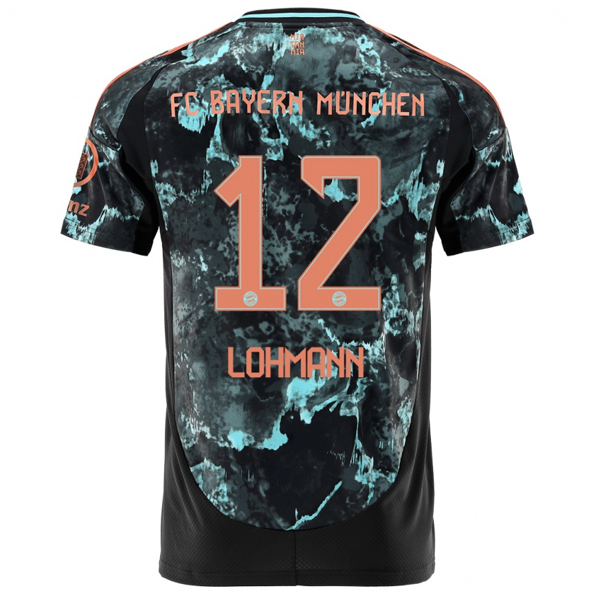 Vaikiškas Sydney Lohmann #12 Juoda Išvykos Marškinėliai 2024/25 T-Shirt