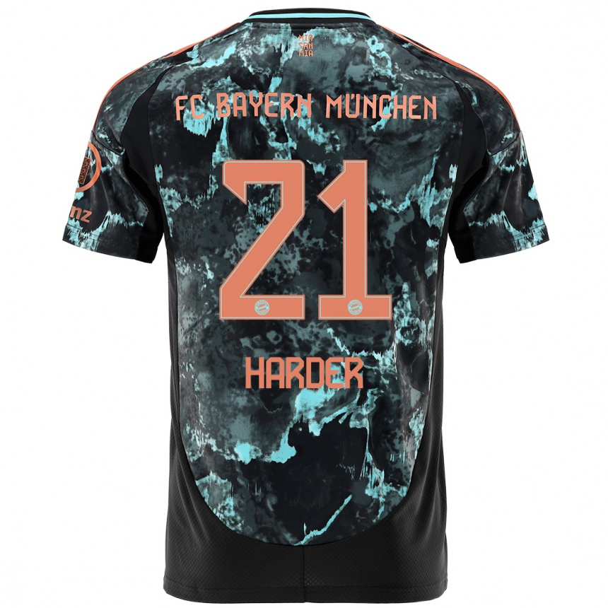 Vaikiškas Pernille Harder #21 Juoda Išvykos Marškinėliai 2024/25 T-Shirt