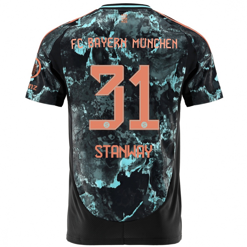 Vaikiškas Georgia Stanway #31 Juoda Išvykos Marškinėliai 2024/25 T-Shirt