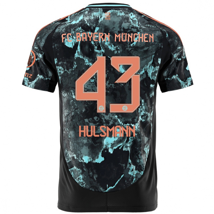 Vaikiškas Tom Hulsmann #43 Juoda Išvykos Marškinėliai 2024/25 T-Shirt