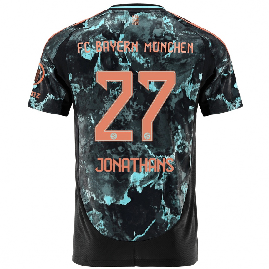 Vaikiškas David Jonathans #27 Juoda Išvykos Marškinėliai 2024/25 T-Shirt