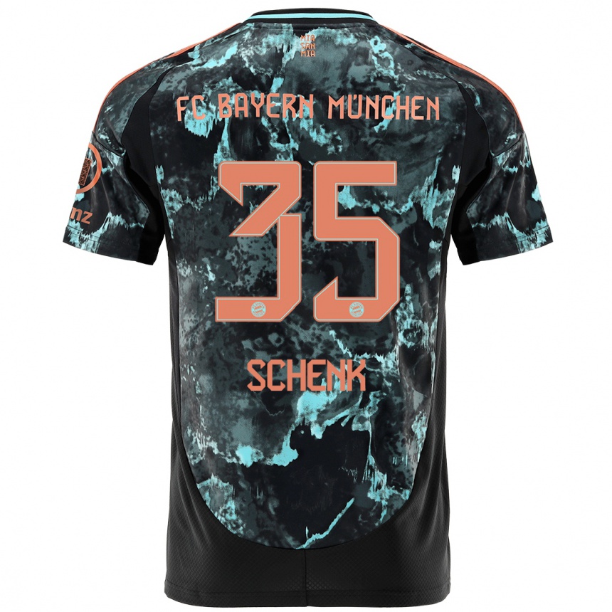 Vaikiškas Johannes Schenk #35 Juoda Išvykos Marškinėliai 2024/25 T-Shirt