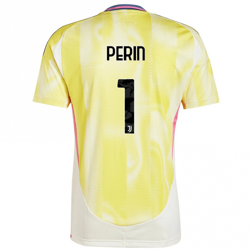 Vaikiškas Mattia Perin #1 Saulės Geltona Išvykos Marškinėliai 2024/25 T-Shirt