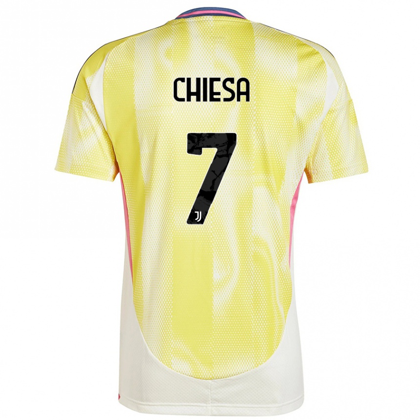 Vaikiškas Federico Chiesa #7 Saulės Geltona Išvykos Marškinėliai 2024/25 T-Shirt