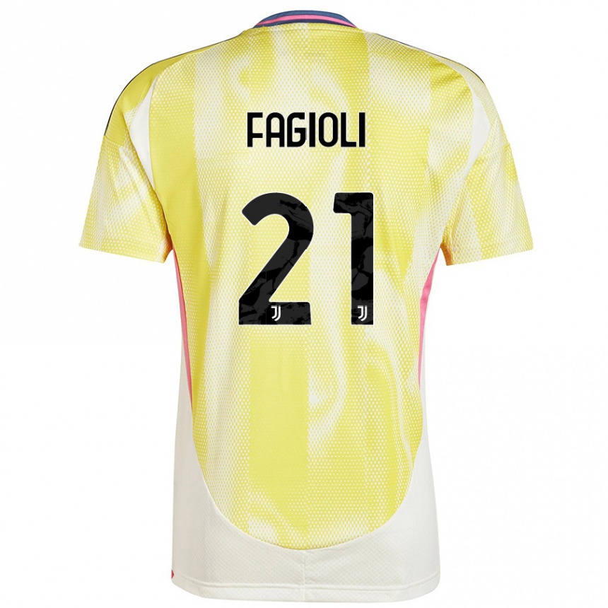 Vaikiškas Nicolo Fagioli #21 Saulės Geltona Išvykos Marškinėliai 2024/25 T-Shirt