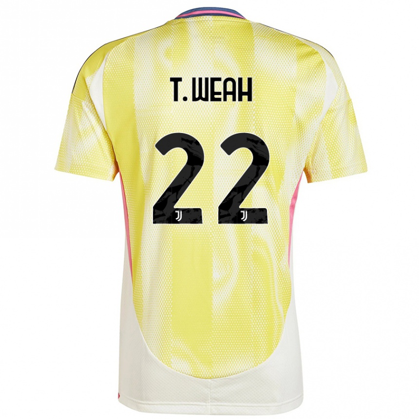 Vaikiškas Timothy Weah #22 Saulės Geltona Išvykos Marškinėliai 2024/25 T-Shirt