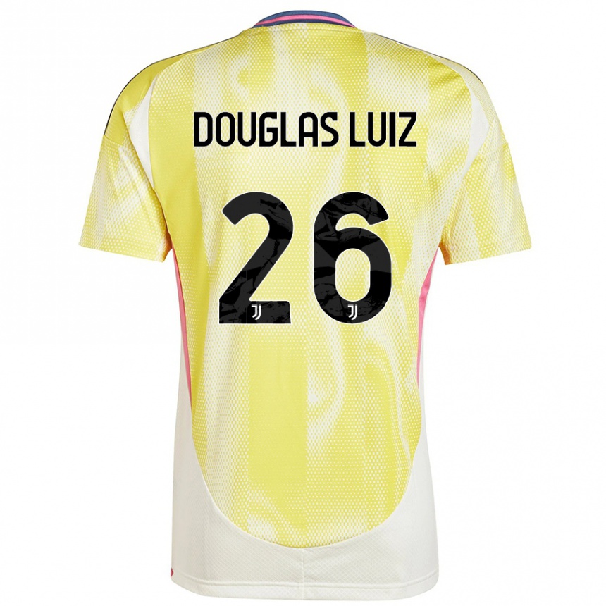 Vaikiškas Douglas Luiz #26 Saulės Geltona Išvykos Marškinėliai 2024/25 T-Shirt