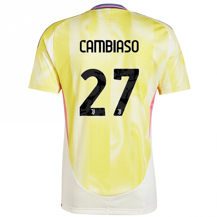 Vaikiškas Andrea Cambiaso #27 Saulės Geltona Išvykos Marškinėliai 2024/25 T-Shirt