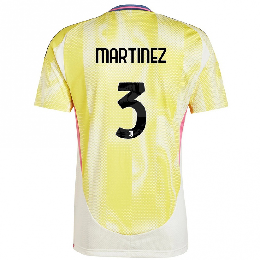 Vaikiškas Bruno Martinez #3 Saulės Geltona Išvykos Marškinėliai 2024/25 T-Shirt